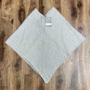 Irelands Eye Poncho Cape Sweater One Size Gray Wool Dublin Made Ireland Knit